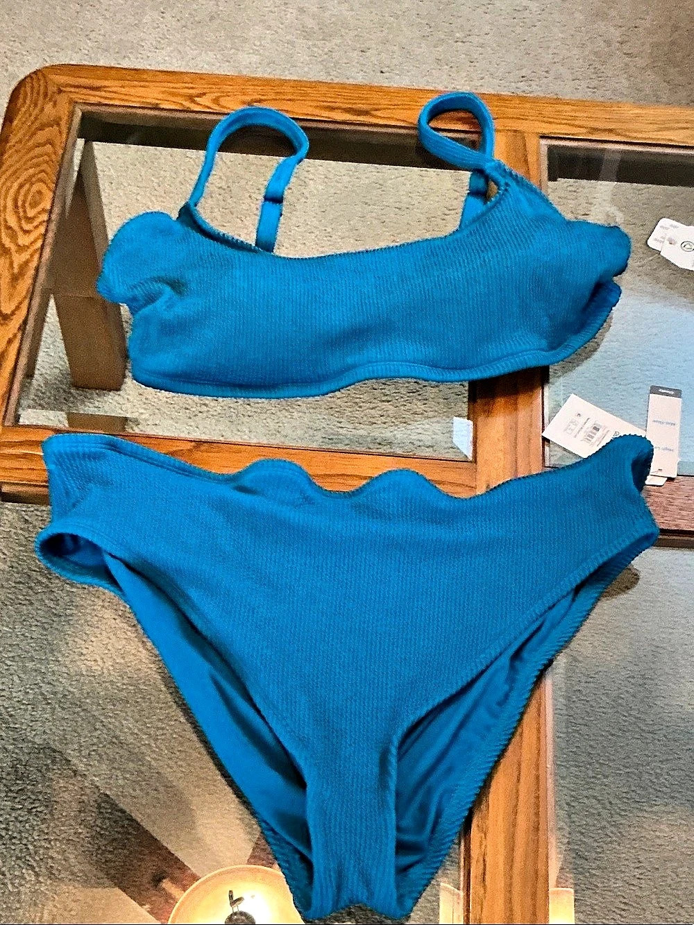 Time and Tru High Leg Mid-Rise Cheeky Blue 2X NWT Bikini Set